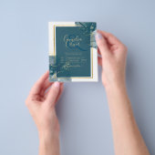 Peacock Blue Alcohol INK Chic Wedding Invite Flyer (Hand)