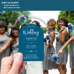 Peacock Blue Arch Acryl Wedding nodigt uit tot mod Acryl Uitnodigingen<br><div class="desc">Deze moderne acryl bruiloft uitnodiging kan helder of bevroren,  rechthoek of boog gevormd naar wens aan uw behoeften. U kunt de kleur van de tekst wijzigen in ontwerpgereedschappen.</div>