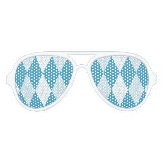 Peacock Blue Argyle Small Diamond Shape Aviator Zonnebril