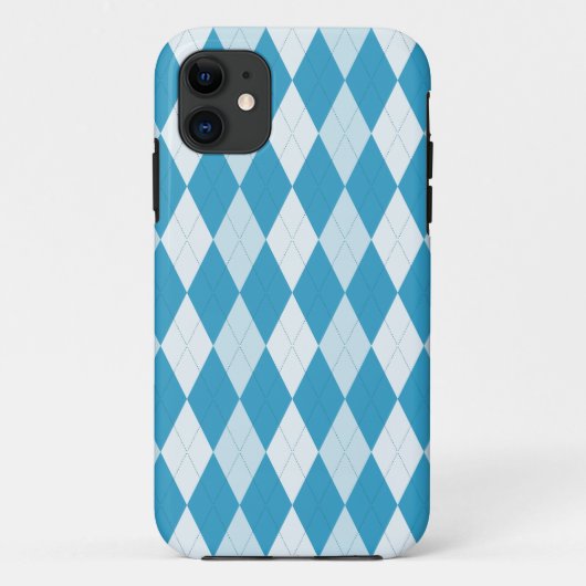 Peacock Blue Argyle Small Diamond Shape Case-Mate iPhone Case (Achterkant)