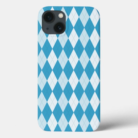Peacock Blue Argyle Small Diamond Shape Case-Mate iPhone Case (Achterkant)