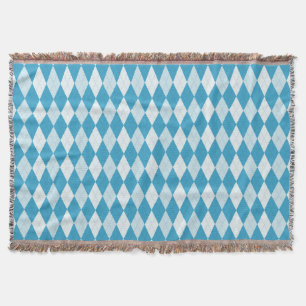 Peacock Blue Argyle Small Diamond Shape Deken