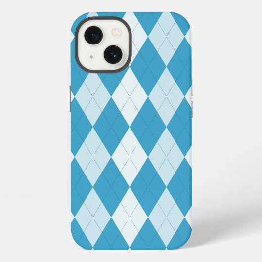 Peacock Blue Argyle Small Diamond Shape iPhone Hoesje (Achterkant)