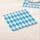 Peacock Blue Argyle Small Diamond Shape Kartonnen Onderzetters (Schuin)