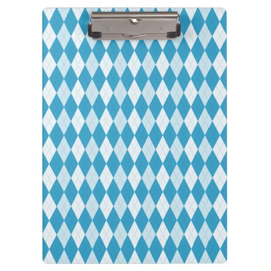 Peacock Blue Argyle Small Diamond Shape Klembord (Voorkant)