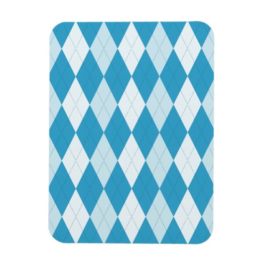 Peacock Blue Argyle Small Diamond Shape Magneet (Verticaal)