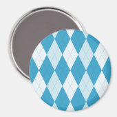 Peacock Blue Argyle Small Diamond Shape Magneet (Voorkant / Achterkant)
