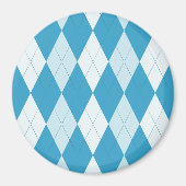 Peacock Blue Argyle Small Diamond Shape Magneet (Voorkant)