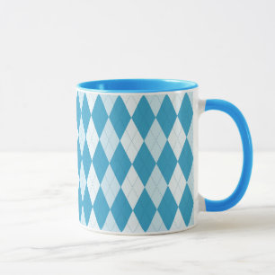 Peacock Blue Argyle Small Diamond Shape Mok