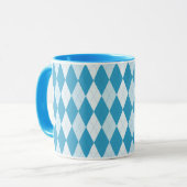 Peacock Blue Argyle Small Diamond Shape Mok (Voorkant links)
