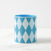 Peacock Blue Argyle Small Diamond Shape Mok (Midden)