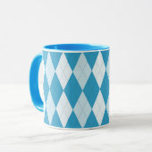 Peacock Blue Argyle Small Diamond Shape Mok (Voorkant links)