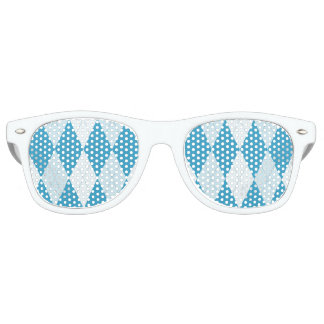 Peacock Blue Argyle Small Diamond Shape Retro Zonnebril