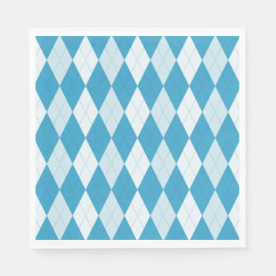 Peacock Blue Argyle Small Diamond Shape Servet