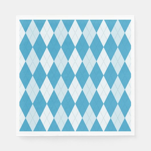 Peacock Blue Argyle Small Diamond Shape Servet (Voorkant)