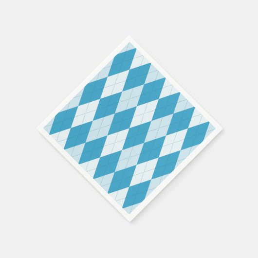 Peacock Blue Argyle Small Diamond Shape Servetten (Hoek)