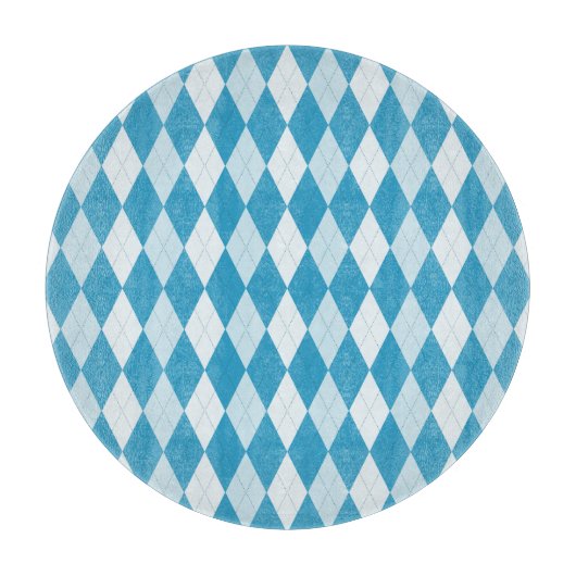 Peacock Blue Argyle Small Diamond Shape Snijplank (Voorkant)