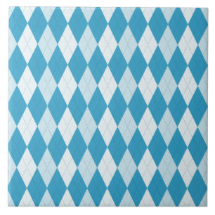 Peacock Blue Argyle Small Diamond Shape Tegeltje