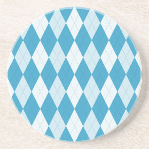 Peacock Blue Argyle Small Diamond Shape Zandsteen Onderzetter