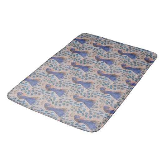 Peacock Blue Badmat (Gekanteld)