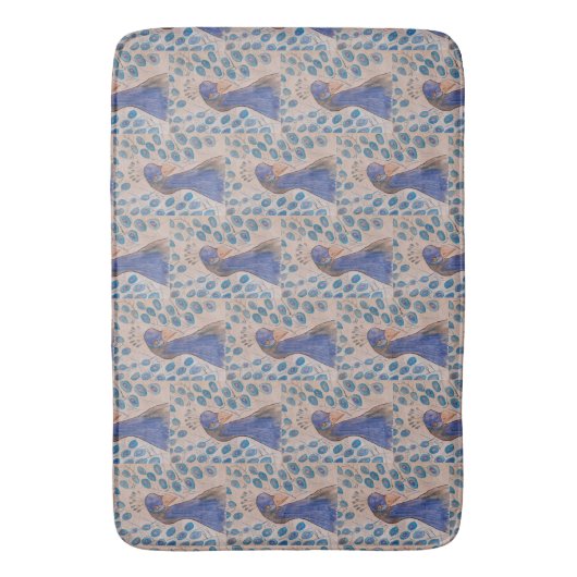 Peacock Blue Badmat (Voorkant Verticaal)