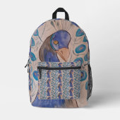 Peacock Blue Bedrukte Rugzak (Voorkant)