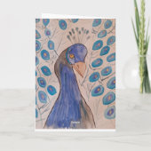 Peacock Blue Birthday Card Kaart (Achterkant)