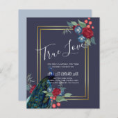 Peacock Blue Burgundy Winter Fall Wedding (Voorkant / Achterkant)