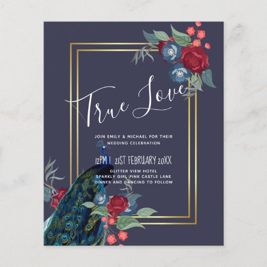 Peacock Blue Burgundy Winter Fall Wedding (Voorkant)