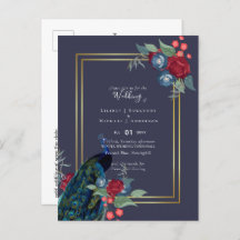 Peacock Blue Burgundy Winter Fall Wedding