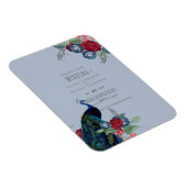 Peacock Blue Burgundy Winter Fall Weduwbudget Magneet (Rechterzijde)