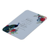 Peacock Blue Burgundy Winter Fall Weduwbudget Magneet (Linkerzijde)