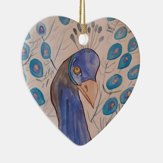 Peacock Blue Ceramic Ornament (Rechts)