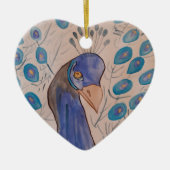 Peacock Blue Ceramic Ornament (Voorkant)