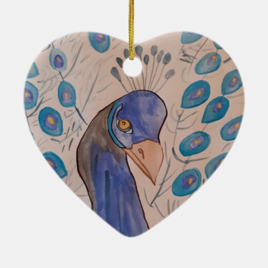 Peacock Blue Ceramic Ornament (Achterkant)