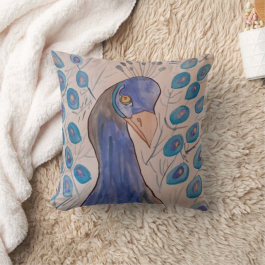 Peacock Blue Cushion Kussen (Deken)