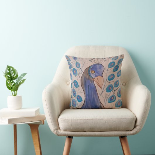 Peacock Blue Cushion Kussen (Stoel)