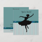 Peacock Blue Dance Party Invitation Kaart (Voorkant / Achterkant)