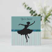 Peacock Blue Dance Party Invitation Kaart (Staand voorkant)