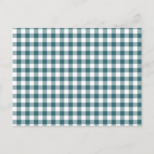 Peacock Blue (Donker Blauwgroen of Aqua) en White  Briefkaart