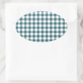 Peacock Blue (Donker Blauwgroen of Aqua) en White  Ovale Sticker (Tas)