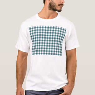 Peacock Blue (Donker Blauwgroen of Aqua) en White  T-shirt