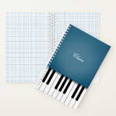 Peacock Blue Elegant Piano-toetsenbord, aangepast Notitieboek (Binnen)