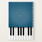 Peacock Blue Elegant Piano-toetsenbord, aangepast Notitieboek (Achterkant)