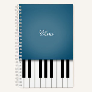 Peacock Blue Elegant Piano-toetsenbord, aangepast Notitieboek