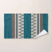 Peacock Blue en Grey Stripes Bad Handdoek (Handdoek)