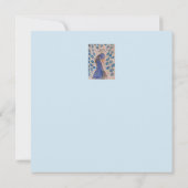 Peacock Blue Flat Birthday Card Kaart (Achterkant)