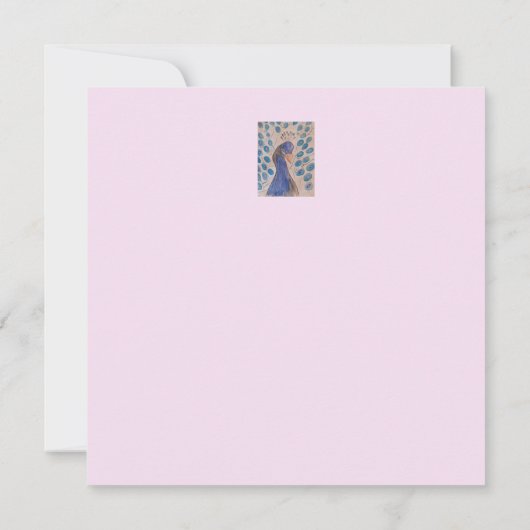 Peacock Blue Flat Wenskaart (Achterkant)