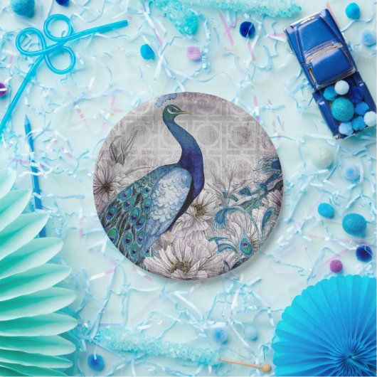 Peacock Blue Garden Paper Bord (Feest)