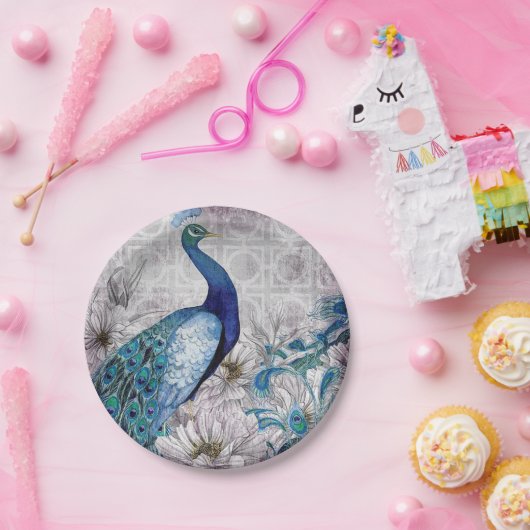 Peacock Blue Garden Paper Bord (Feest)